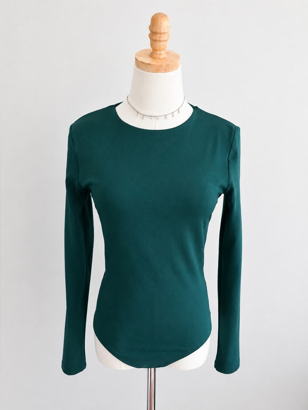 Express Body Contour Bodysuit with Sexy Open Back in Emerald Green
